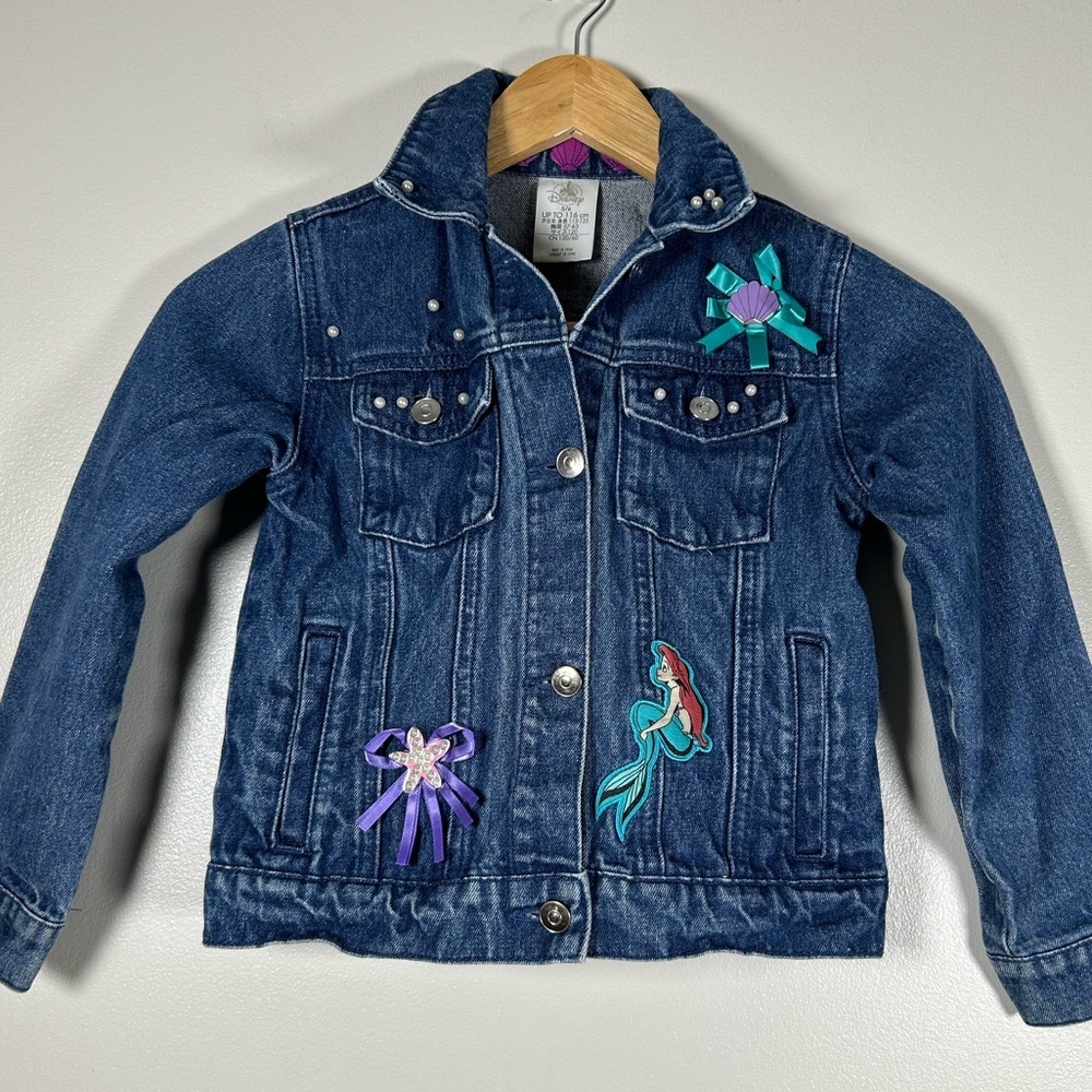 Disney The Little Mermaid Princess Denim Jean Jacket with Embroidered Accents
